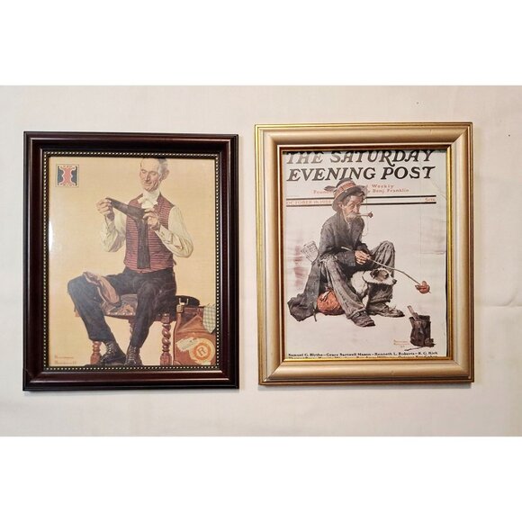 Norman Rockwell Framed Prints Pair - The Saturday Evening Post Covers 8  x 10 - Picture 1 of 10